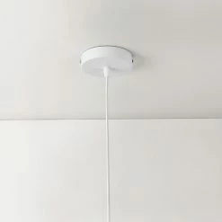 Le moins cher 😍 Lampe à Suspendre Moderne Suspension Design Douille E27 60W en Métal et Textile Diamètre 30 cm Blanc Argenté [lux.pro] 🧨 -Atmosphera Soldes 4059438150593 4