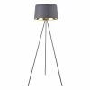 Bon marché ❤️ Lampadaire Trépied Moderne Stylé Lampe sur Pied Design E27 Métal Textile Hauteur 150 cm Blanc Argenté [lux.pro] ⌛
