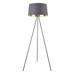 Bon marché ❤️ Lampadaire Trépied Moderne Stylé Lampe sur Pied Design E27 Métal Textile Hauteur 150 cm Blanc Argenté [lux.pro] ⌛