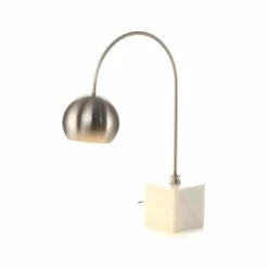 Grosses soldes 🥰 Paris prix Lampe à Poser en Marbre "Bella" 58cm Argent & Blanc 🥰 -Atmosphera Soldes 4063074219873 4