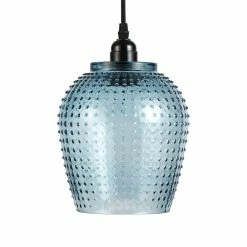 Vente flash 💯 Paris prix Lampe Suspension en Verre "Riva" 27cm Bleu 🥰