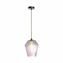 Vente flash ❤️ Paris prix Lampe Suspension en Verre "Planta" 30cm Violet ⭐ -Atmosphera Soldes 4063074220565 4
