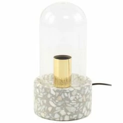 Promo 👏 Paris prix Lampe à Poser avec Dôme "Curacao" 24cm Gris & Blanc ✨