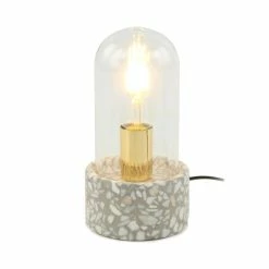 Promo 👏 Paris prix Lampe à Poser avec Dôme "Curacao" 24cm Gris & Blanc ✨ -Atmosphera Soldes 4063074222651 4