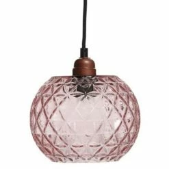 Coupon 🎁 Paris prix Lampe Suspension en Verre "Corvus" 18cm Rose 🤩