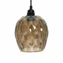Bon marchĂ© âïž Paris prix Lampe Suspension en Verre "Mono" 23cm Marron đŻ
