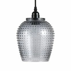Tout neuf 🧨 Paris prix Lampe Suspension en Verre "Riva" 27cm Gris 🧨