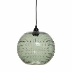 Coupon ❤️ Paris prix Lampe Suspension en Verre "Saturne" 23cm Vert ✨
