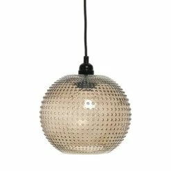 Grosses soldes 😉 Paris prix Lampe Suspension en Verre "Saturne" 23cm Marron 😍