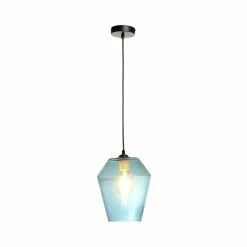 Coupon 🛒 Paris prix Lampe Suspension en Verre "Planta" 30cm Bleu 🧨 -Atmosphera Soldes 4063074223696 4