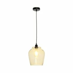 Tout neuf 🛒 Paris prix Lampe Suspension en Verre "Sombra" 29cm Orange ✨ -Atmosphera Soldes 4063074223924 4
