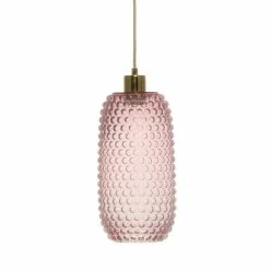 De gros 🔥 Paris prix Lampe Suspension en Verre "Irina" 34cm Rose ⌛