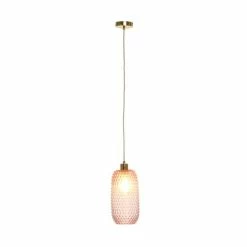 De gros 🔥 Paris prix Lampe Suspension en Verre "Irina" 34cm Rose ⌛ -Atmosphera Soldes 4063074224099 4