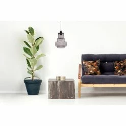 Promo 🌟 Paris prix Lampe Suspension Design "Evy" 29cm Gris 😉 -Atmosphera Soldes 4063074224594 2