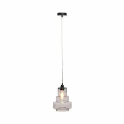 Promo 🌟 Paris prix Lampe Suspension Design "Evy" 29cm Gris 😉 -Atmosphera Soldes 4063074224594 4
