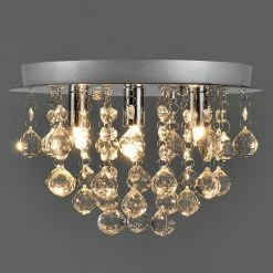 Offres 🥰 [lux.pro] Luminaire Suspendu Plafonnier Métal et Cristal Artistique Chrome Argent 3 x G9 ø 28 cm 🧨 -Atmosphera Soldes 4251155517684 3