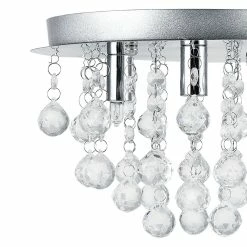 Offres 🥰 [lux.pro] Luminaire Suspendu Plafonnier Métal et Cristal Artistique Chrome Argent 3 x G9 ø 28 cm 🧨 -Atmosphera Soldes 4251155517684 4