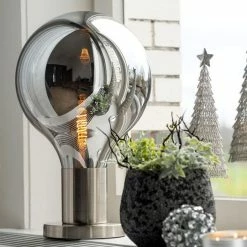 Le moins cher 👏 Paris prix Lampe à Poser Design "Global" 50cm Gris & Argent 🥰 -Atmosphera Soldes 5415203963307 4