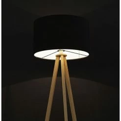 Budget ⭐ Paris prix Lampadaire Trépied "Fidelio" Naturel & Noir 👍 -Atmosphera Soldes 5420072035260 5