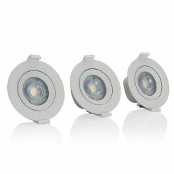 Sortie 🔔 Spot led encastrables Jeu de 3 led spot ronds Ø 90mm orientables 6,5W 4000K blanc neutre ASLO 🤩