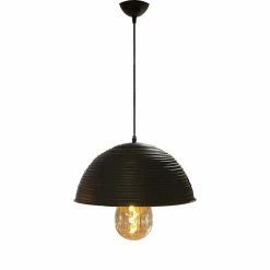 Coupon 🎁 Digitech Suspension rétro en métal Style industriel Diamètre : 40 cm Noir Doré 👍