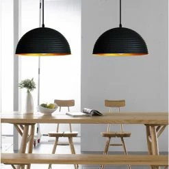 Coupon 🎁 Digitech Suspension rétro en métal Style industriel Diamètre : 40 cm Noir Doré 👍 -Atmosphera Soldes 5609651075587 6