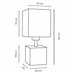 Offres 🛒 Paris prix Lampe à Poser Carrée "Trongo" 30cm Chêne Huilé 👏 -Atmosphera Soldes 5901602358337 3