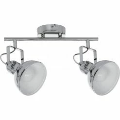 Vente flash 😀 Britop Plafonnier Spot Métal 2 Têtes "Edit" 39cm Chrome 🎉