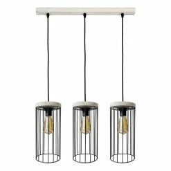 Meilleure affaire đŻ Paris prix Lampe Suspension 3 TĂȘtes "Gunnar" 135cm Gris đ