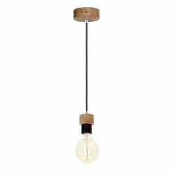 Le moins cher 🧨 Paris prix Lampe Suspension Déco "Clarte" 90cm Chêne Huilé ⭐