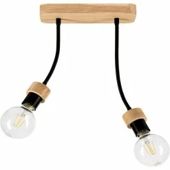 Nouveau ⭐ Paris prix Plafonnier 2 Têtes Design "Allumer" 37cm Naturel 🧨