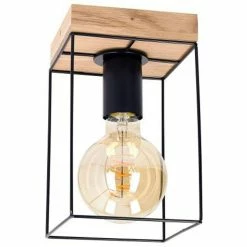 Sortie 😀 Paris prix Plafonnier Design "Gretter" 22cm Chêne Huilé 🔥