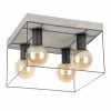 Vente flash 💯 Paris prix Plafonnier Design 4 Têtes "Gretter" 34cm Gris & Noir 🛒 -Atmosphera Soldes 5905840214929 1