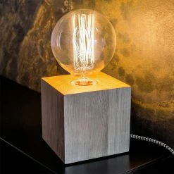 Meilleur prix 🌟 Paris prix Lampe à Poser Design "Trongo" 10cm Chêne Huilé 👍 -Atmosphera Soldes 5907500157805 4