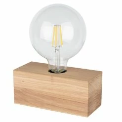 Tout neuf 👏 Paris prix Lampe à Poser en Bois "Theo" 18cm Chêne Huilé ⌛