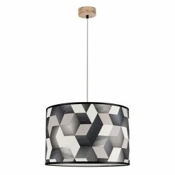 Bon marché 💯 Paris prix Lampe Suspension Design "Espacio" 125cm Chêne Huilé 🌟