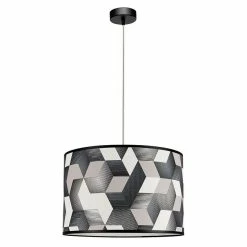 Bon marché 🎁 Paris prix Lampe Suspension Déco "Espacio" 125cm Chêne Huilé 🔔