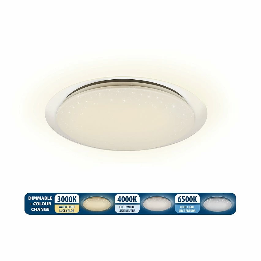 Meilleure affaire đ VELAMP STARRY: Plafonnier rond, LED 36W, 2600lm, Ă46cm. Changement de couleur et tĂ©lĂ©commande đ 4 Meilleure affaire đ VELAMP STARRY: Plafonnier rond, LED 36W, 2600lm, Ă46cm. Changement de couleur et tĂ©lĂ©commande đ â Image 2