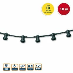 Meilleure vente ⭐ VELAMP PARTY LIGHT: Guirlande lumineuse IP44 extensible 10m, 10 x E27, H05RN-F2x1mm2, vert foncé 👍