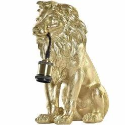 Offres 😉 Item Lampe à poser lion doré 35.5 cm 😉
