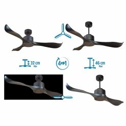 Le moins cher 🔥 Klassfan Ventilateur de plafond Réversible Thermostat Wifi Moteur à courant continu Toits en pente Télécommande Scénarios Adaptateur 2/3 Lames 😉 -Atmosphera Soldes 8435525600725 4