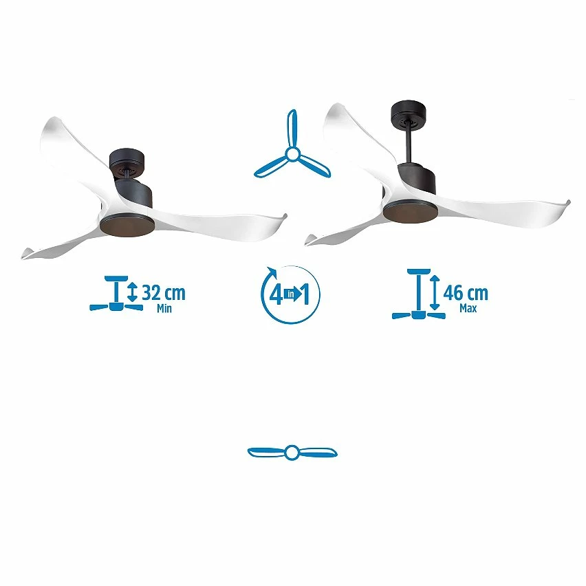 Meilleur prix 💯 Klassfan Ventilateur de plafond Réversible Thermostat Wifi Moteur à courant continu Toits en pente Télécommande Scénarios Adaptateur 2/3 Lames 😍 6 Meilleur prix 💯 Klassfan Ventilateur de plafond Réversible Thermostat Wifi Moteur à courant continu Toits en pente Télécommande Scénarios Adaptateur 2/3 Lames 😍 – Image 4