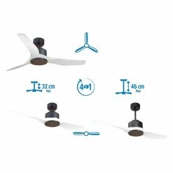 Tout neuf 💯 Klassfan Ventilateur de plafond Réversible Thermostat Wifi Moteur à courant continu Toits en pente Télécommande Scénarios Adaptateur 2/3 Lames 👍 -Atmosphera Soldes 8435525600787 4