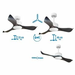 Meilleure vente 🤩 Klassfan Ventilateur de plafond Réversible Thermostat Wifi Moteur à courant continu Toits en pente Télécommande Scénarios Adaptateur 2/3 Lames 🎉 -Atmosphera Soldes 8435525600916 3