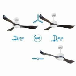 De gros 🌟 Klassfan Ventilateur de plafond Réversible Thermostat Wifi Moteur à courant continu Toits en pente Télécommande Scénarios Adaptateur 2/3 Lames ⭐ -Atmosphera Soldes 8435525600923 5