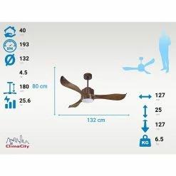 Meilleure affaire ⌛ Klassfan Ventilateur de plafond Contrôle Réversible Lumière Thermostat Dimmable Wifi Moteur à courant continu Toits en pente Télécommande Scéna 💯 -Atmosphera Soldes 8435525601296 6