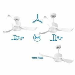 Meilleure affaire 😀 Klassfan Ventilateur de plafond Contrôle Réversible Lumière Thermostat Dimmable Wifi Moteur à courant continu Toits en pente Télécommande Scéna ⭐ -Atmosphera Soldes 8435525601401 5