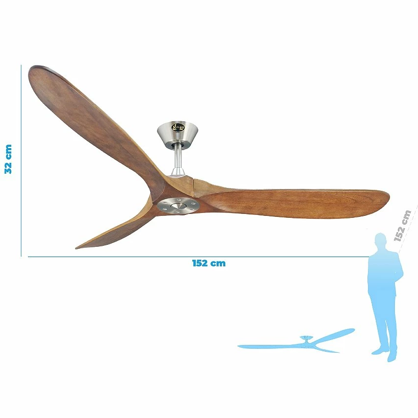 Vente flash 😍 Klassfan Ventilateur de plafond DC avec pales en bois 152cm et wifi 🌟 4 Vente flash 😍 Klassfan Ventilateur de plafond DC avec pales en bois 152cm et wifi 🌟 – Image 2