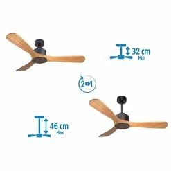 De gros 😉 Klassfan Ventilateur de plafond Réversible Thermostat Wifi Moteur à courant continu Toits en pente Télécommande Scénarios Hypersilence Mémoire 🧨 -Atmosphera Soldes 8435525603603 4