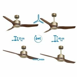 Coupon ⭐ Klassfan Ventilateur de plafond Réversible Thermostat Wifi Moteur à courant continu Toits en pente Télécommande Scénarios Adaptateur 2/3 Lames 🌟 -Atmosphera Soldes 8435525604563 4